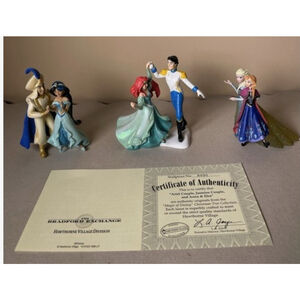 3 Magic of Disney Christmas Tree Hawthorne Village Couples Beast Belle Anna NIB